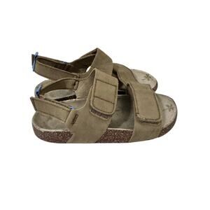 Tan Suede Sandals Toddler Size 11C Unbranded Cork‎ Footbed Shoes